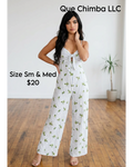 Tropical Front Tie Jumpsuit